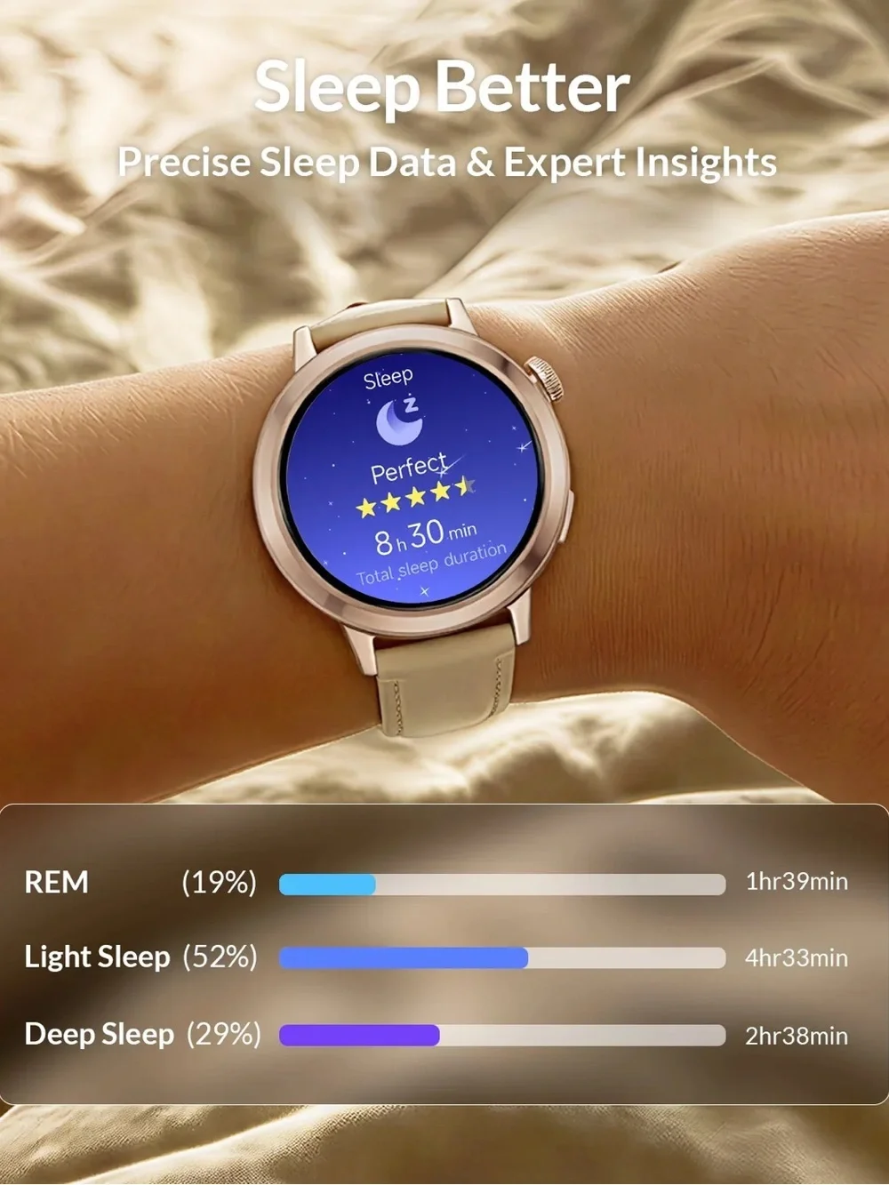 FANY Luna Stylish Leather Smartwatch for Women